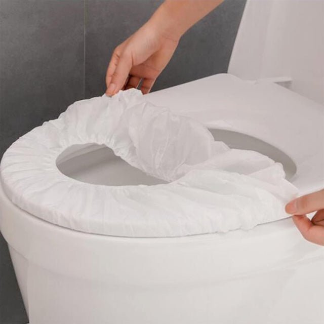 10 Pieces Disposable Toilet Seat Covers, Travel Waterproof Toilet Seat Covers for Travel - White in Color -
