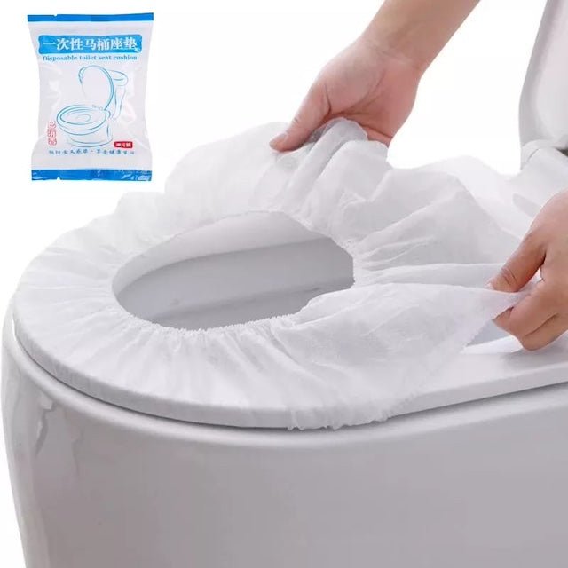 10 Pieces Disposable Toilet Seat Covers, Travel Waterproof Toilet Seat Covers for Travel - White in Color -