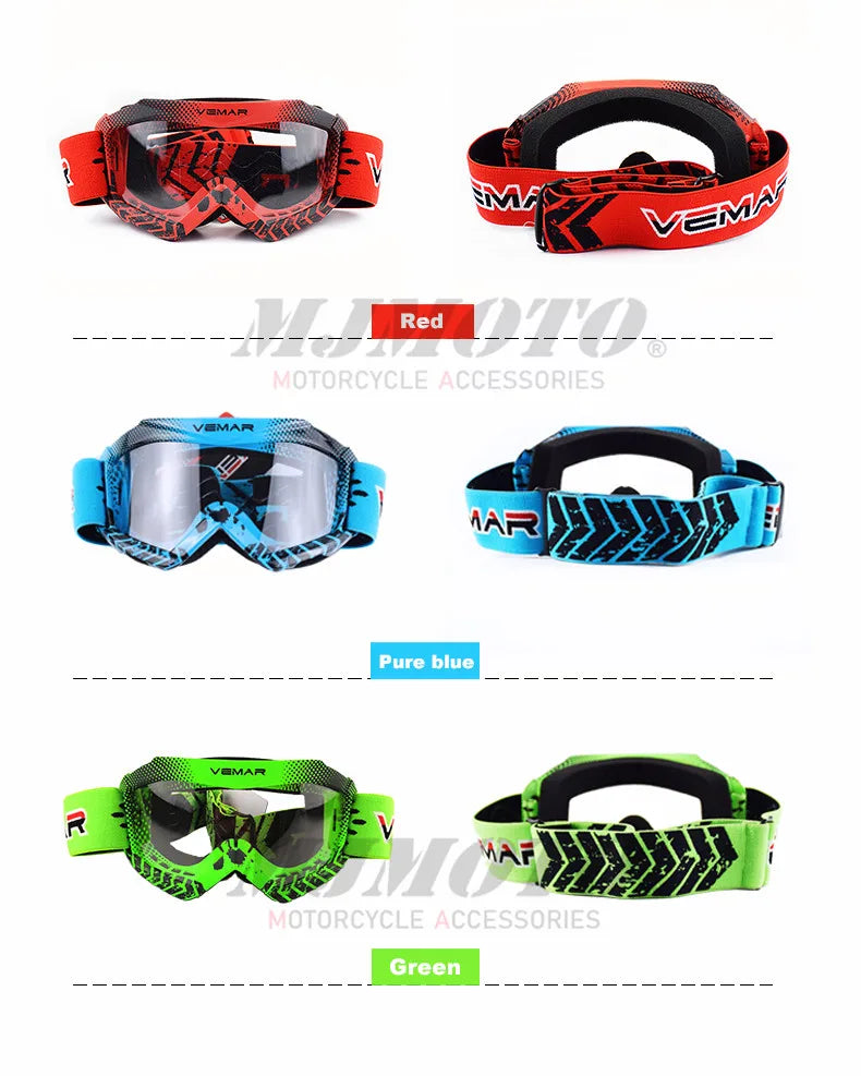 Vemar Motorcycle Glasses Kids Child Motorbike Racing Goggles MX MTB Off-Road Dirt kid Bike For motocross Helmet gafas