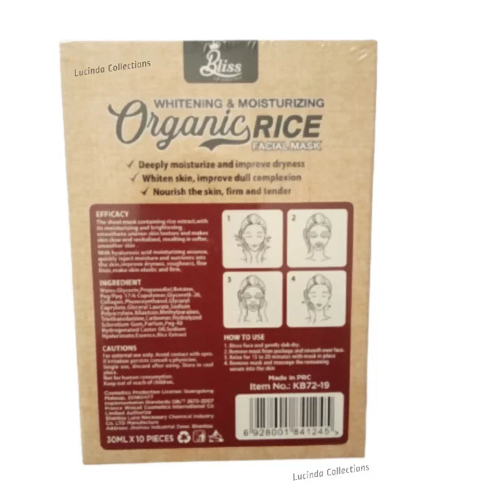 10Pcs Rice Organic Facial Masks