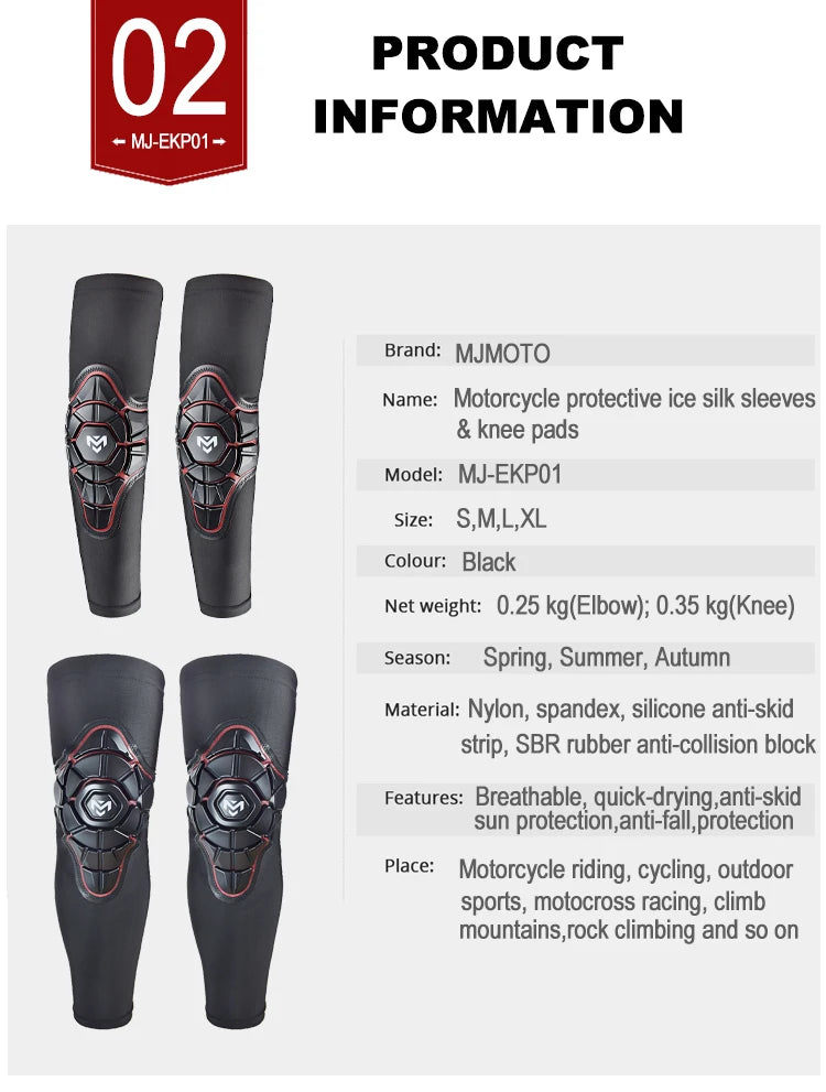Shockproof Protection Motocross MX MTB Knee Pads Dirt Bike Off-road Motorcycle Arm Sleeve Pads Moto Kneepads Elbow Brace S-XL