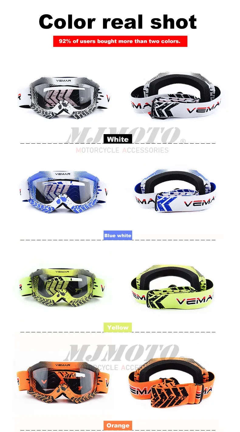 Vemar Motorcycle Glasses Kids Child Motorbike Racing Goggles MX MTB Off-Road Dirt kid Bike For motocross Helmet gafas