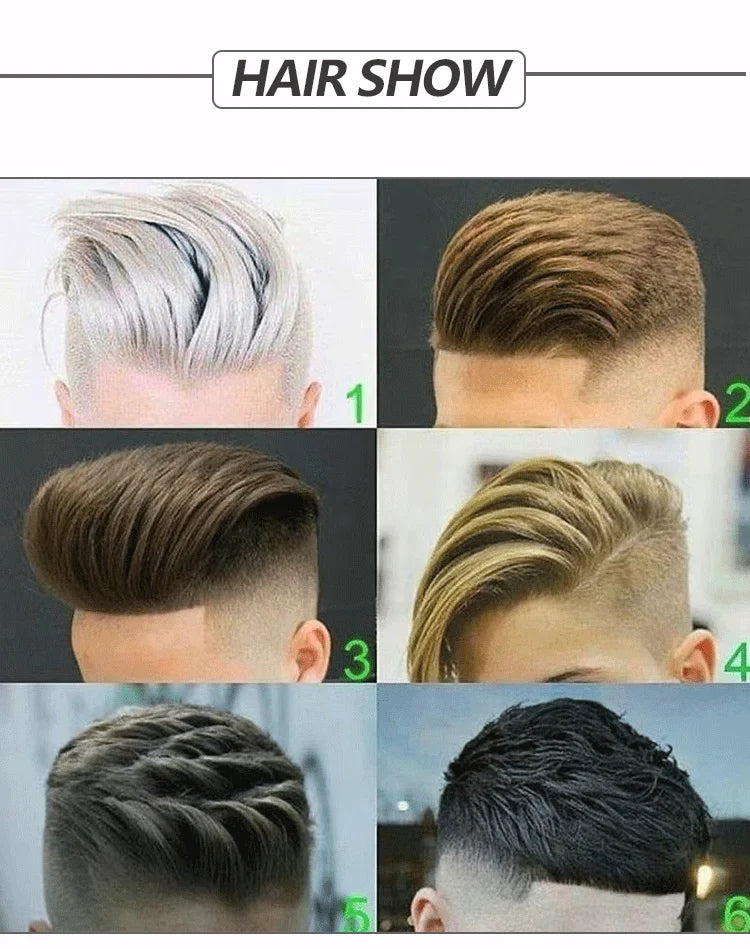 NLW Toupee for Men 100% Human Hair Pieces Hair prosthesis Mens Swiss Lace Front with PU Around Hair Replacement System