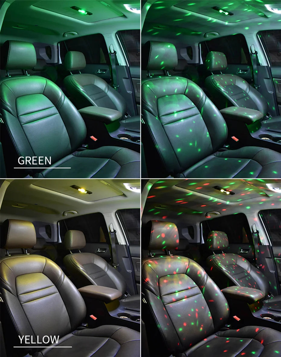 BLALION LED Car Atmosphere Lamp Wireless Voice Control RGB Roof Star Light USB Charing Auto Interior Decor Ambient Party Lights