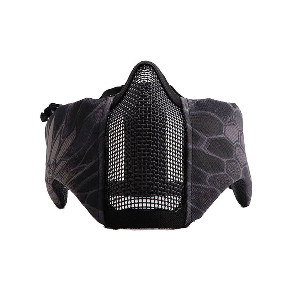 Airsoft Face Mask With Ear Mesh Face Breathable Mouth Mask Tactical Paintball Softair Protective Mask Shooting Hunting Equipment