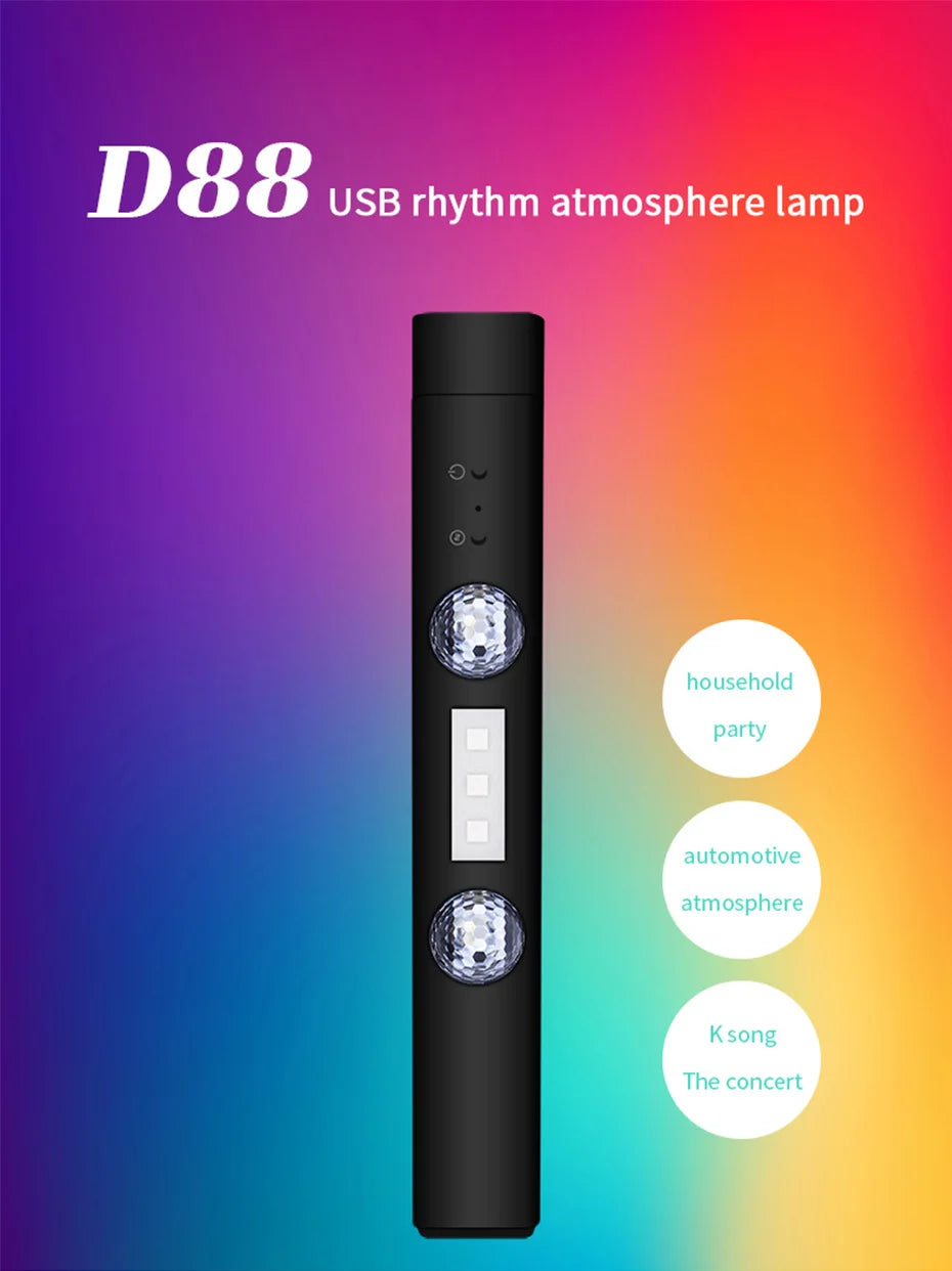 BLALION LED Car Atmosphere Lamp Wireless Voice Control RGB Roof Star Light USB Charing Auto Interior Decor Ambient Party Lights