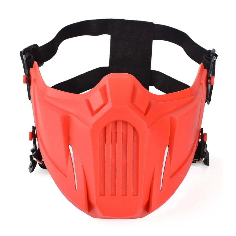 Tactical Airsoft Mask Outdoor Paintball Half Face Iron Warrior Protective Mask Shooting Protection Mouth Mask Hunting Equipment