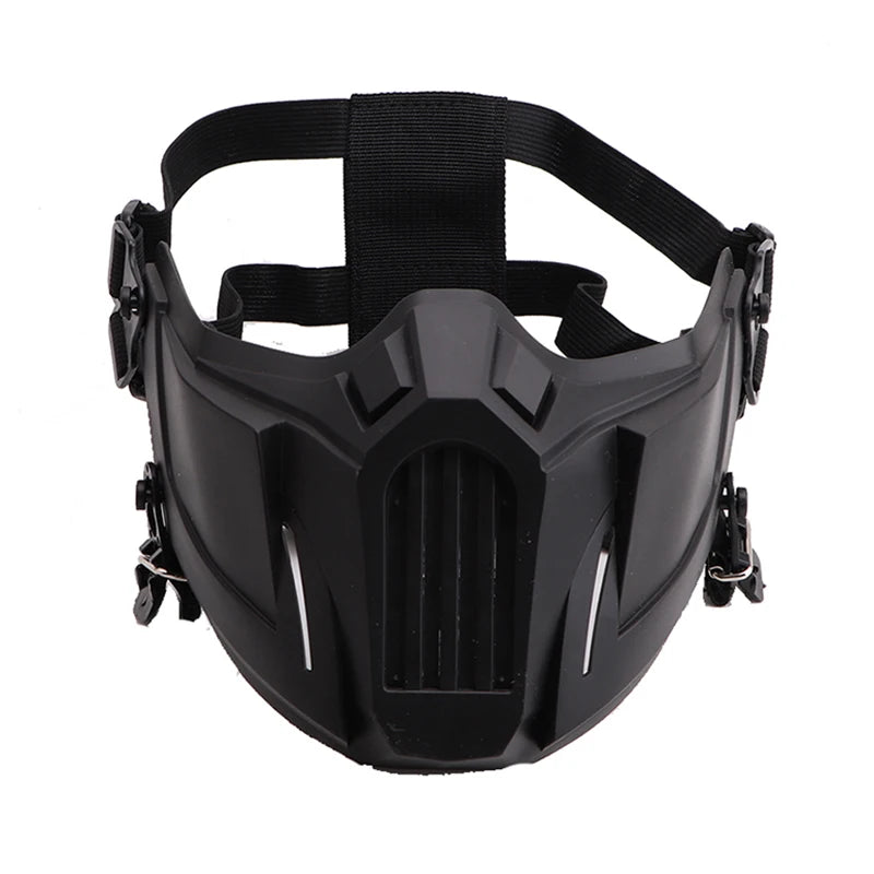 Tactical Airsoft Mask Outdoor Paintball Half Face Iron Warrior Protective Mask Shooting Protection Mouth Mask Hunting Equipment