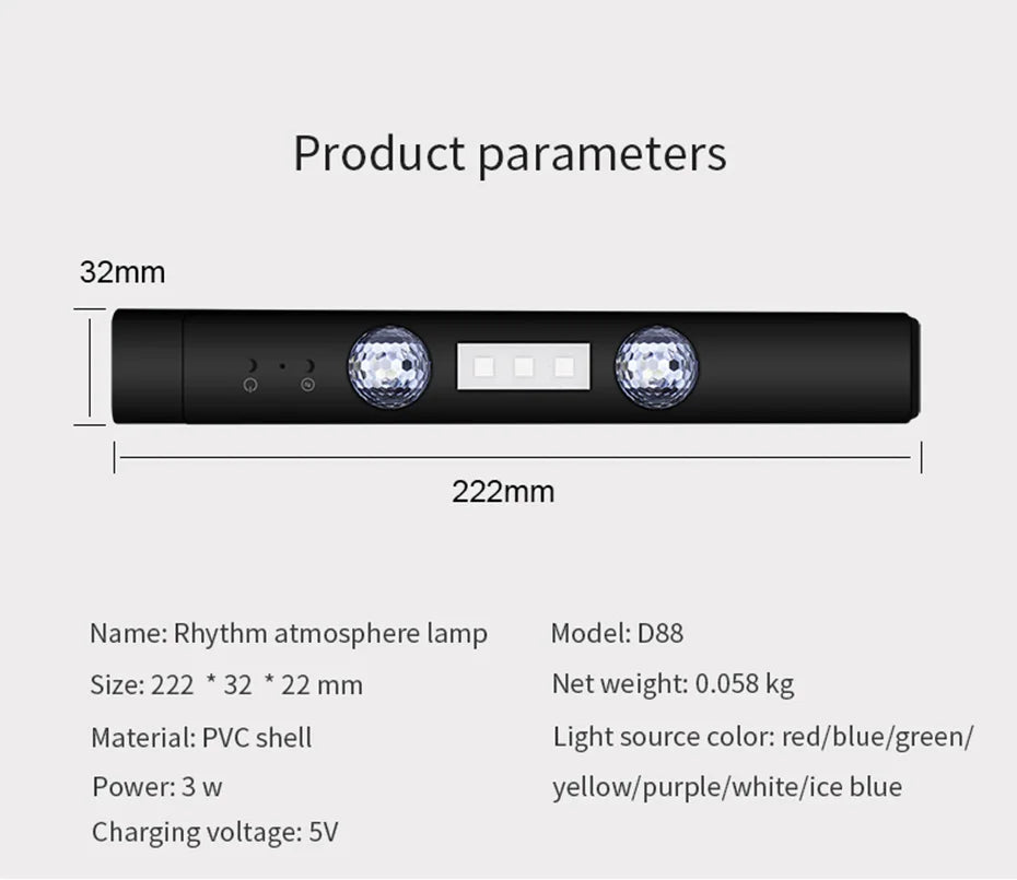 BLALION LED Car Atmosphere Lamp Wireless Voice Control RGB Roof Star Light USB Charing Auto Interior Decor Ambient Party Lights