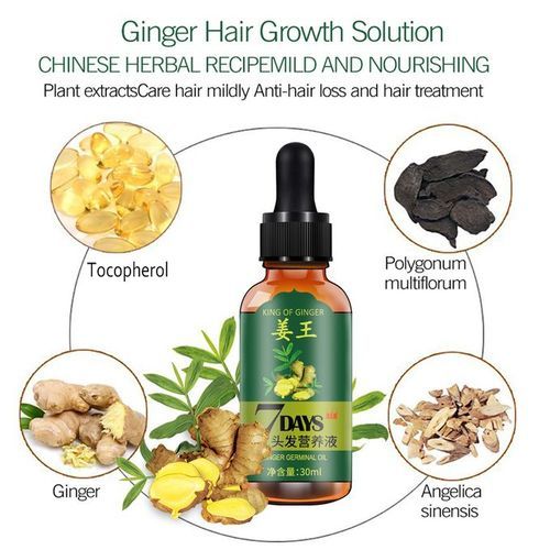 Aichun 7 Days Hair Growth Oil ā Ginger & Herbal Tonic for Hair Regrowth & Anti-Hair Loss