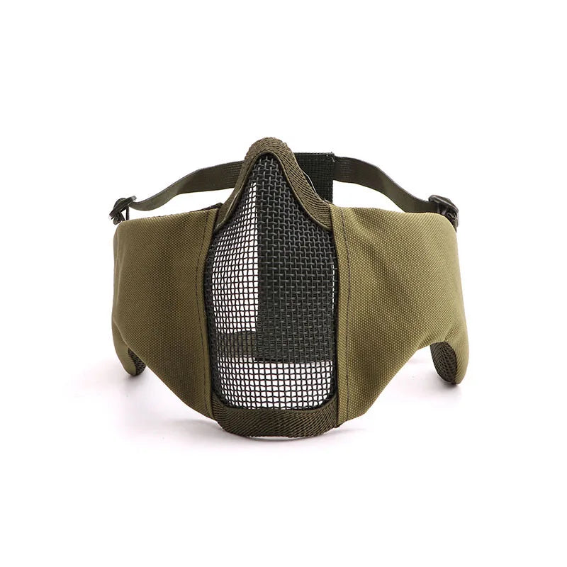 Airsoft Face Mask With Ear Mesh Face Breathable Mouth Mask Tactical Paintball Softair Protective Mask Shooting Hunting Equipment