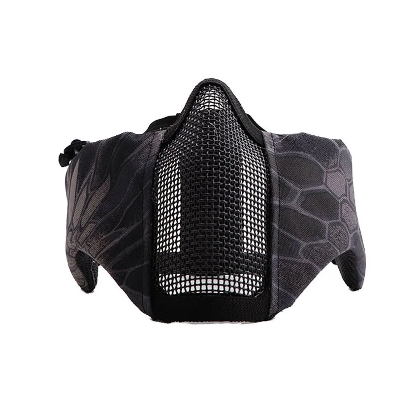 Airsoft Face Mask With Ear Mesh Face Breathable Mouth Mask Tactical Paintball Softair Protective Mask Shooting Hunting Equipment