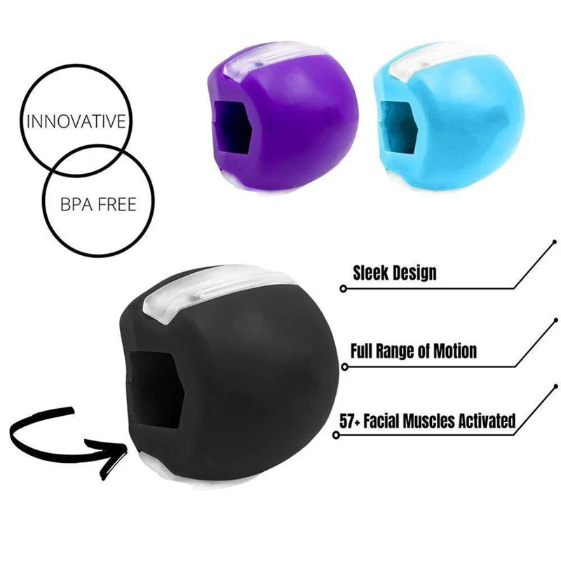 Jawline Exerciser Jaw Muscle Toner Training Fitness Ball Anti-aging Food-grade Silica Face Chin Cheek Lifting Slimming
