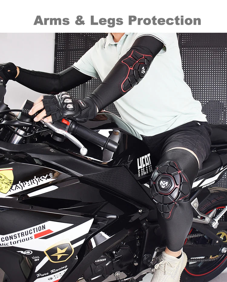 Shockproof Protection Motocross MX MTB Knee Pads Dirt Bike Off-road Motorcycle Arm Sleeve Pads Moto Kneepads Elbow Brace S-XL