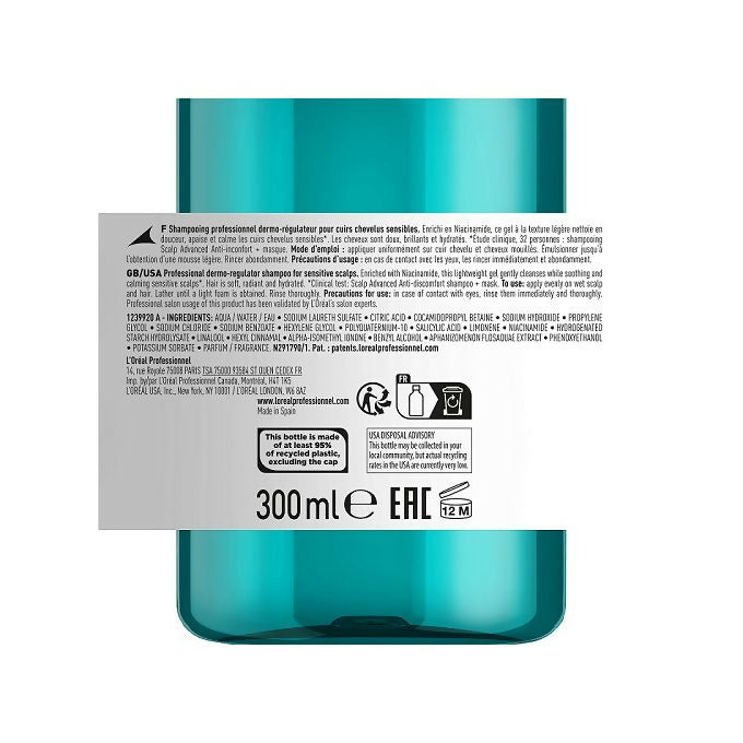 L'Oréal Professionnel Scalp Advanced Anti-Discomfort Dermo-Regulator Shampoo 300ml