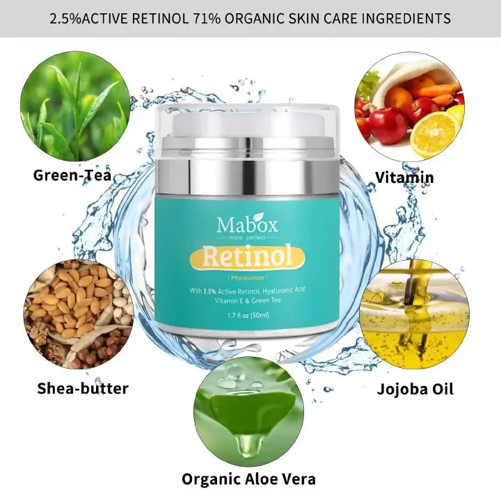 Mabox Retinol 2.5%,Hyaluronic Acid With Vitamin E Cream