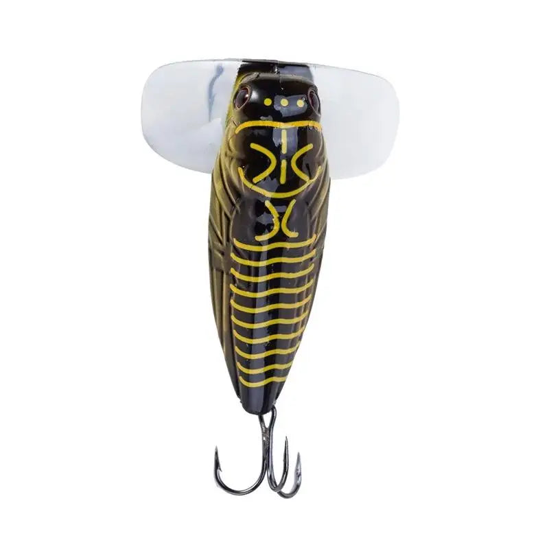 2PCS Fishing Lure High Quality Insect Artificial Bait Floating Popper Topwater Stomach Cicada