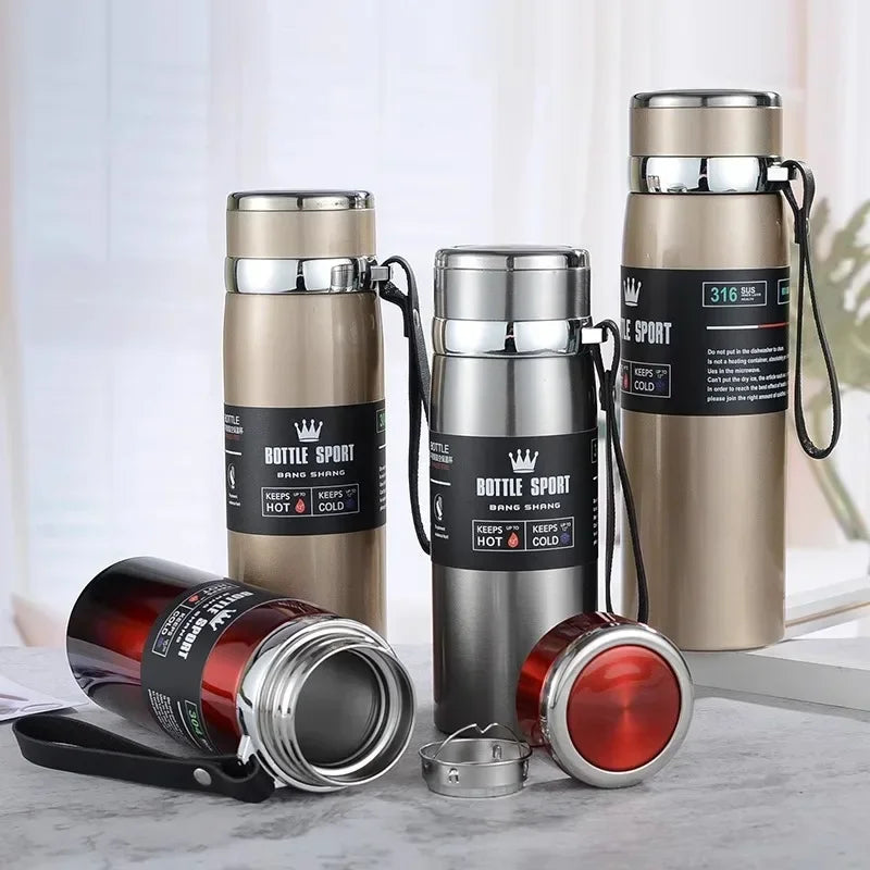 1L Thermal thermos Water Bottle Cold And Hot Coffee Thermal Thermos Vacuum Flasks Bottle Stainless Steel Thermos Bottle Gifts