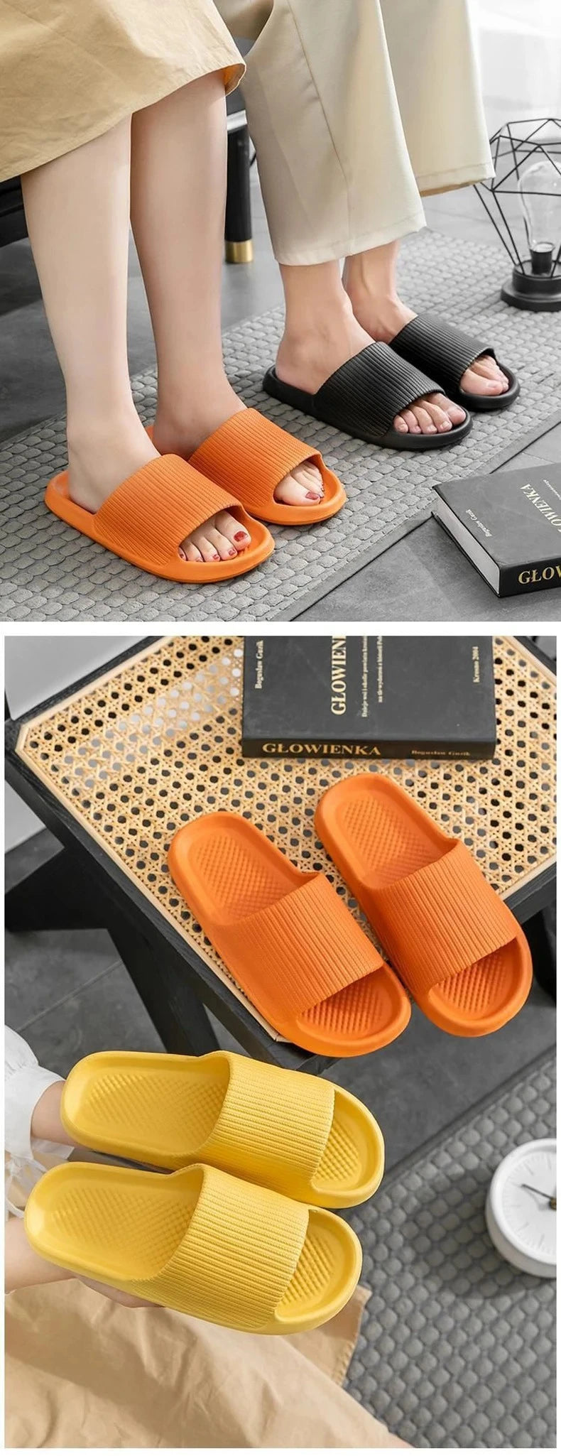 Thick Platform Bathroom Home Slippers Women Fashion Soft Sole EVA Indoor Slides Woman Sandals 2024 Summer Non-slip Flip Flops