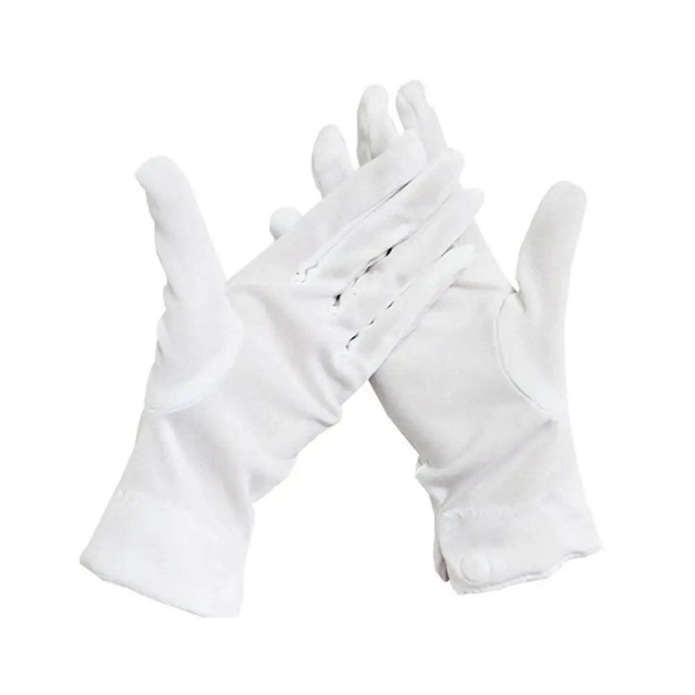 Fashion Design 1 Pair White Dress Gloves White Honor Guard Parade Santa Lady Men Check Hot Sale Solid Color Dress Gloves