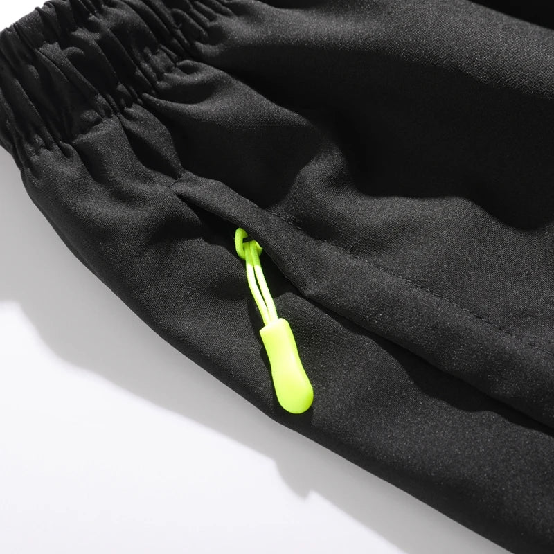 Summer thin style men's shorts reflective vertical strip ice quick-dry stretch casual pants