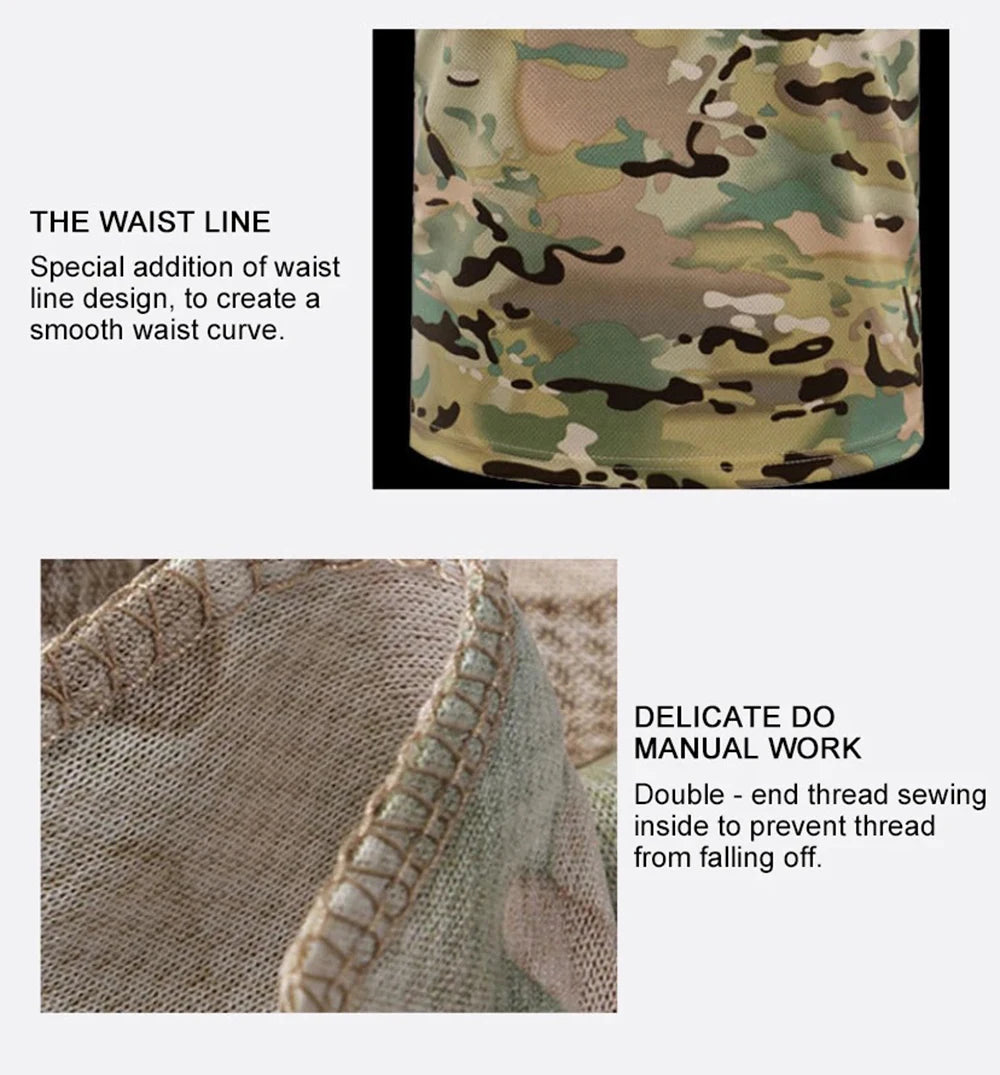 Men Casual Short Sleeve Tactical T Shirts Camouflage T-Shirt Quick Dry Outdoor Gym Top Tees Cargo T Shirt Male Clothing