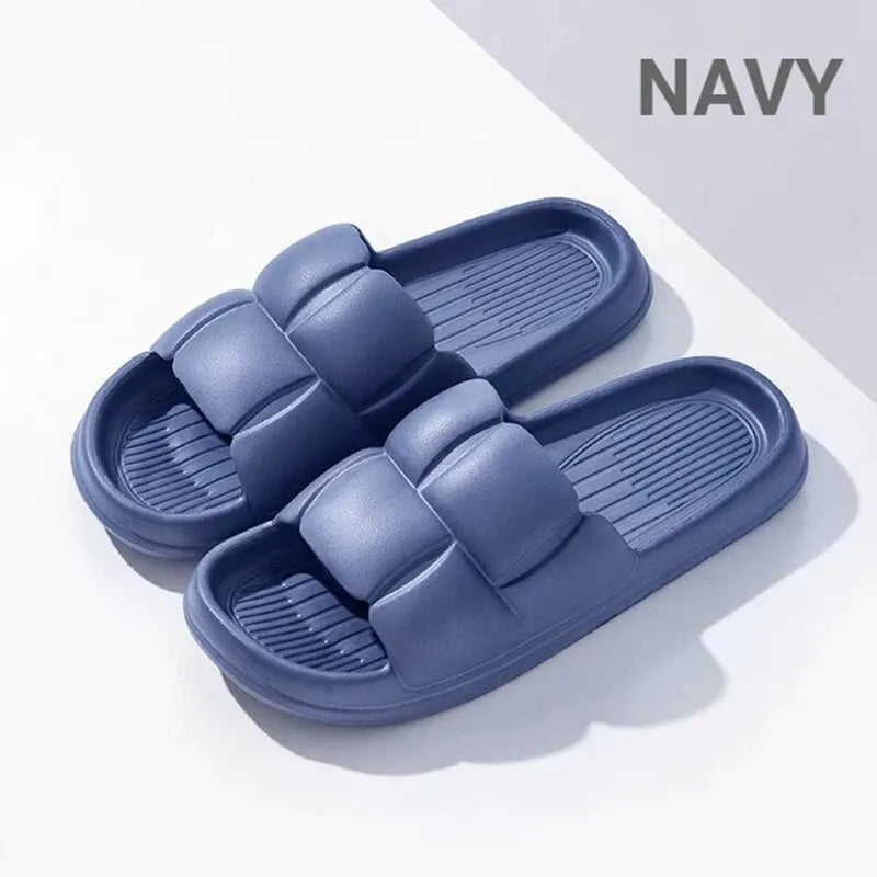 Summer Soft Shoes Cloud Slippers Indoor Mute Bathroom Anti-slip Slide Eva Beach Flip Flops Men Ladies Leisure Sandals