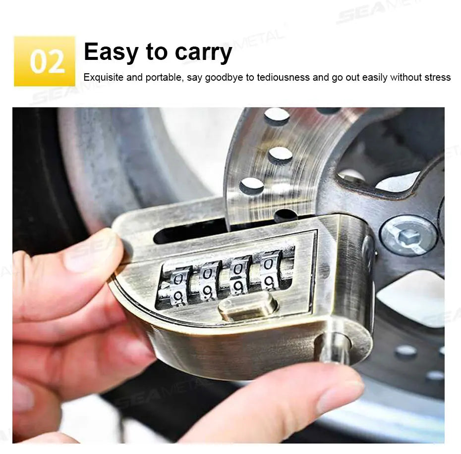 BLALION Motorcycle Scooter Wheel Password Disc Brake Lock Anti-pry Disc Lock Protect Rust-proof Electric Bike Anti-theft Lock