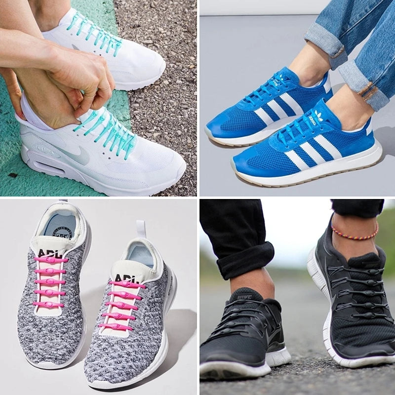 Portable Round Elastic No Tie Shoelace Silicone Laces For Men Women All Sneakers Fit Strap Shoe Lace
