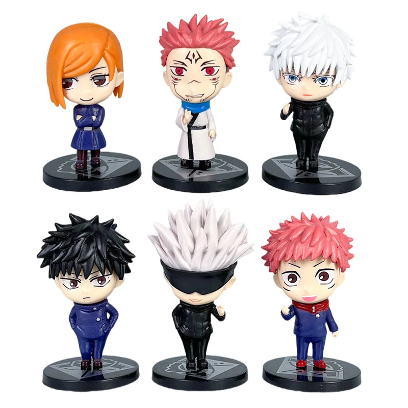 6Pcs/set Jujutsu Kaisen Anime Figure Gojo Satoru Yuji Itadori Figure Doll Toys Action Figure Yuji Itadori Fushiguro Model Toy