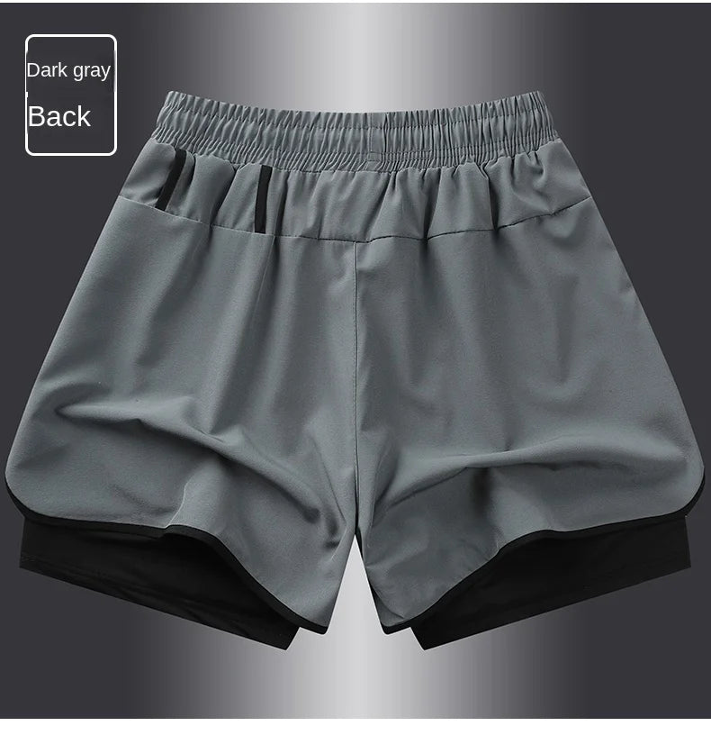 【 S-5XL 】 NASA GISS Sports Three Piece Pants Summer Popular Anti glare Double layered Sports Shorts for Men and Women Couples Ru