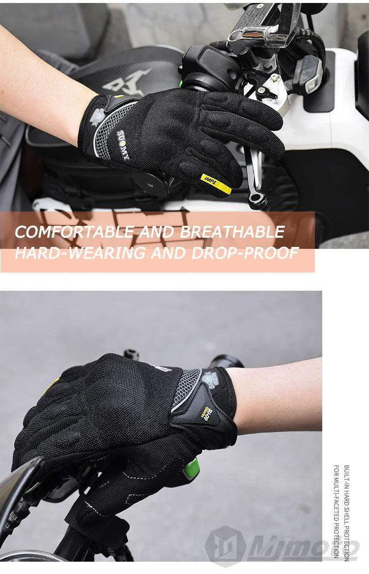 SUOMY Summer Motorcycle Gloves Men Women Touch Function Motorbike Racing Glove Full Finger Guantes Moto Biker Cycling Gloves