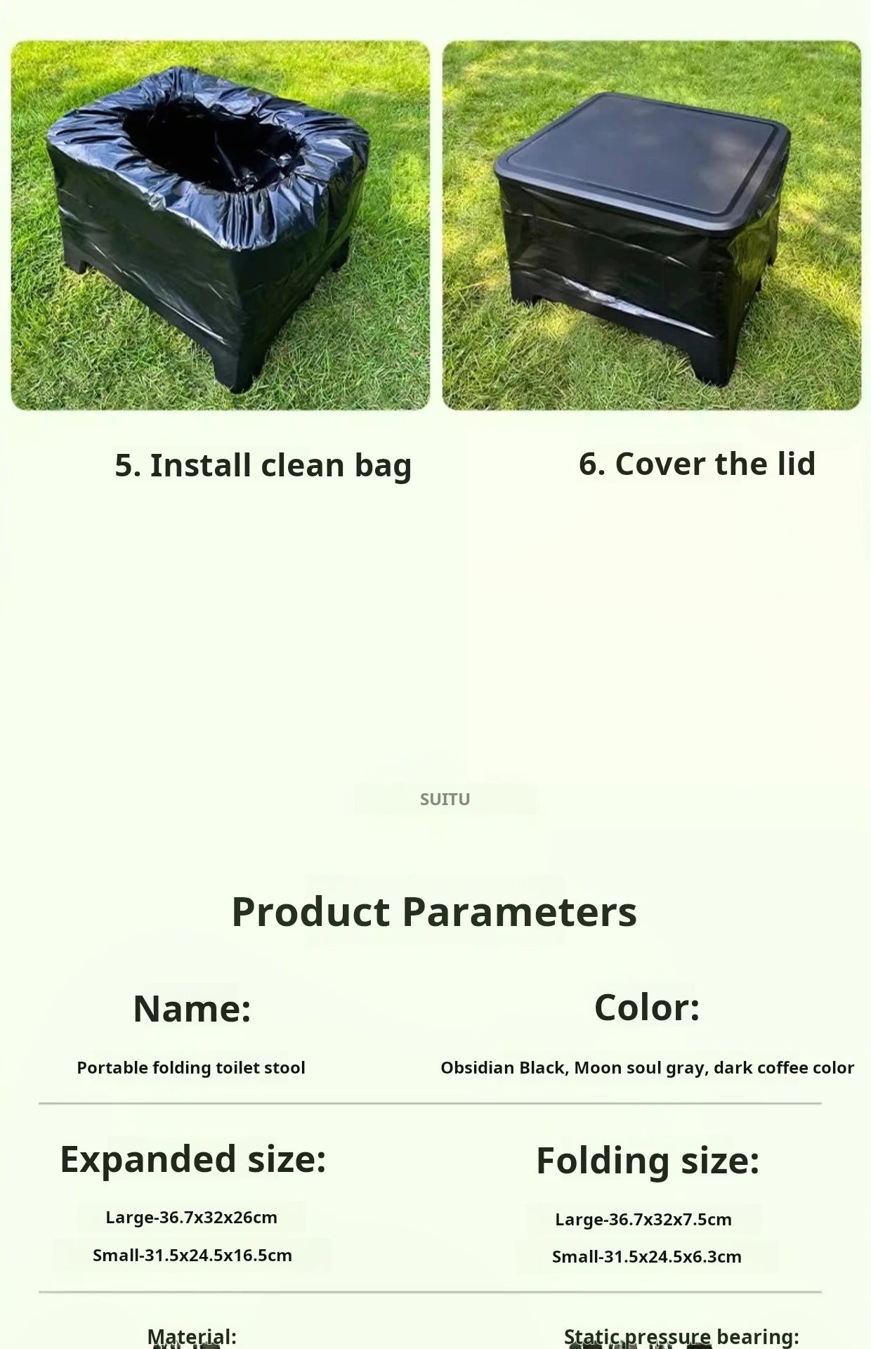 Outdoor toilet car portable emergency camping toilet bench adult odor proof ladies wagon mobile toilet