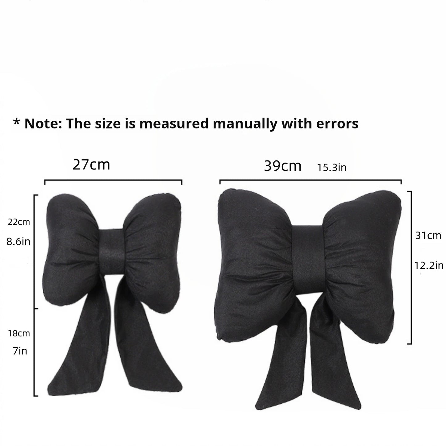 Car Seat Neck Pillow Elegant Bow Car Headrest Pillow Set - Cotton Linen Neck Cushion Universal Fit for Women Comes with 2 Seat B
