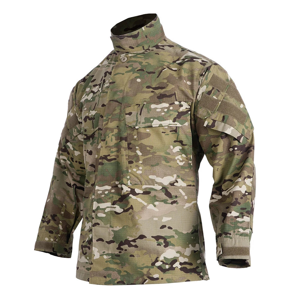 Tactical Camouflage Coat Hunting Long Sleeved Jacket Men's Training Uniform Outdoor Paintball Camping Windbreaker Clothing