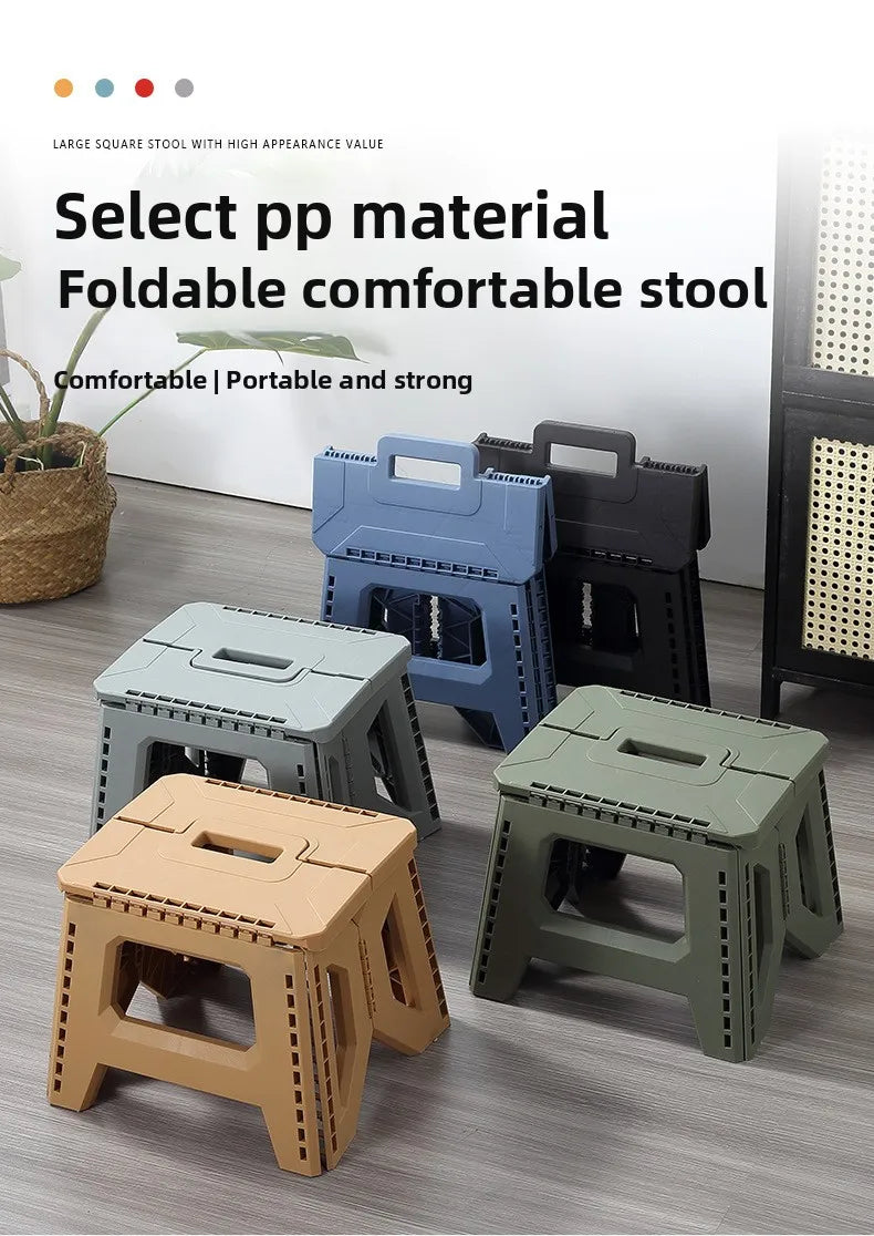Folding stool, kindergarten low thickened maza stool, outdoor camping chair, household portable stall small bench