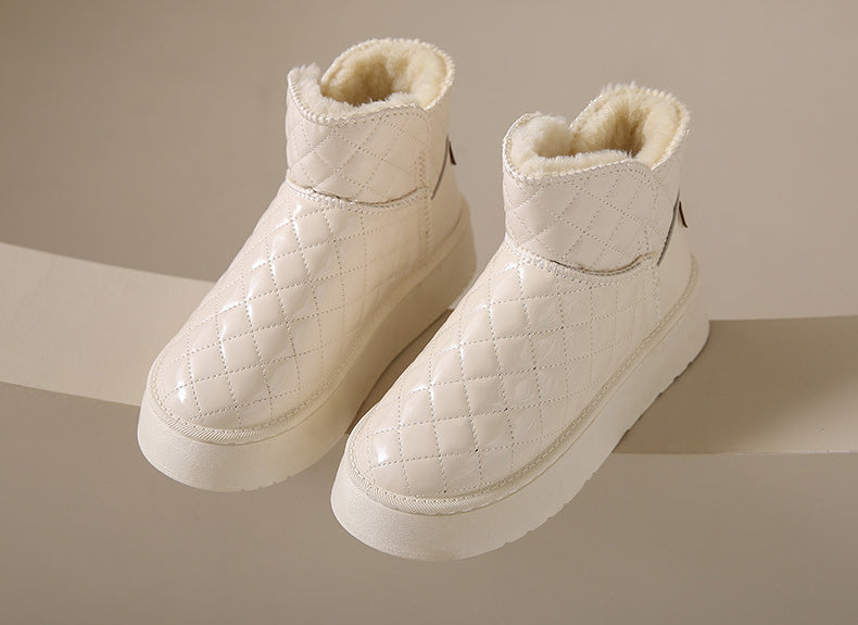 Women Snow Boots Warm Plush Slip-on Solid Fashion Female Ankle Boot Ladies Winter Comfortable Shoes