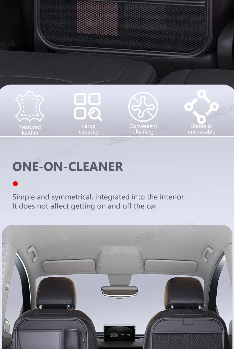 BLALION Car Seat Back Organizer with Foldable Table Tray Cup/Tissue Holder Storage Pocket Anti-Kick Pad Interior Accessories