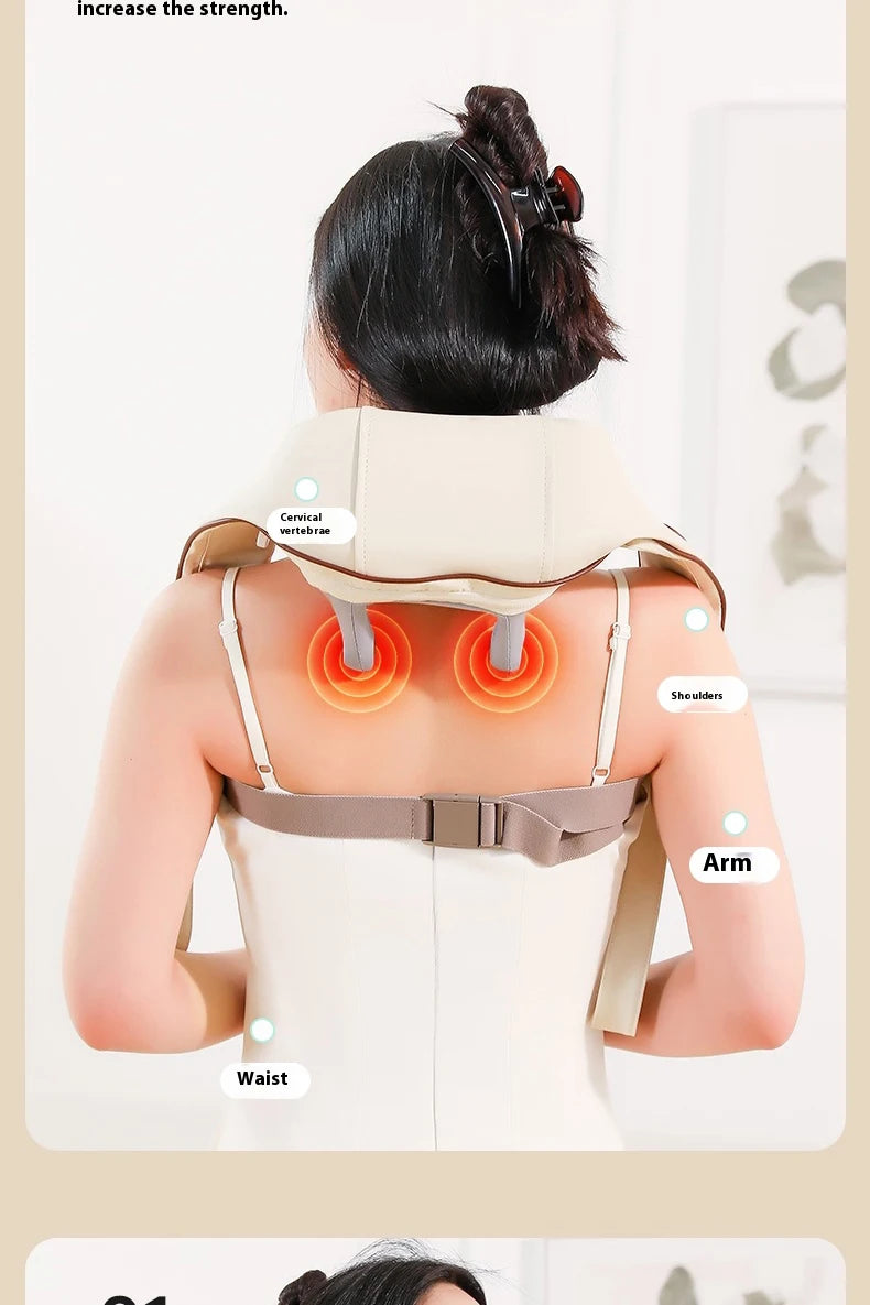 Neck and Shoulder Massager Wireless Shoulder and Back Kneading Massage Shawl Trapezius Neck Cervical Masajeador