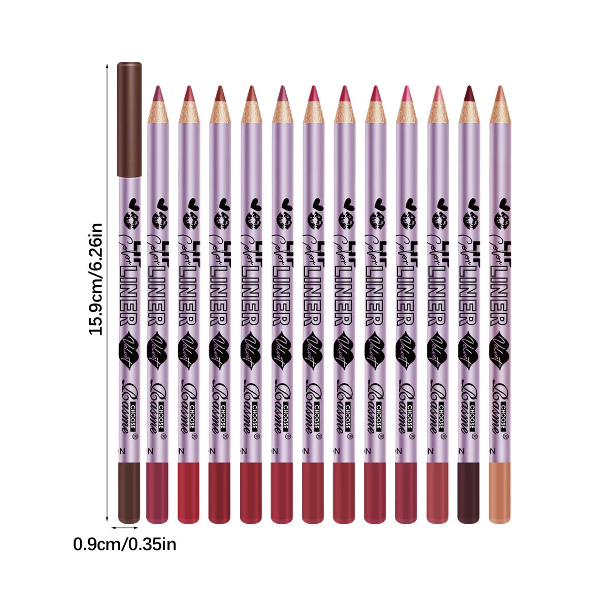 12 Color lipliner Set Contour Pen Tone Waterproof Mist Matte Lipstick Cosmetics