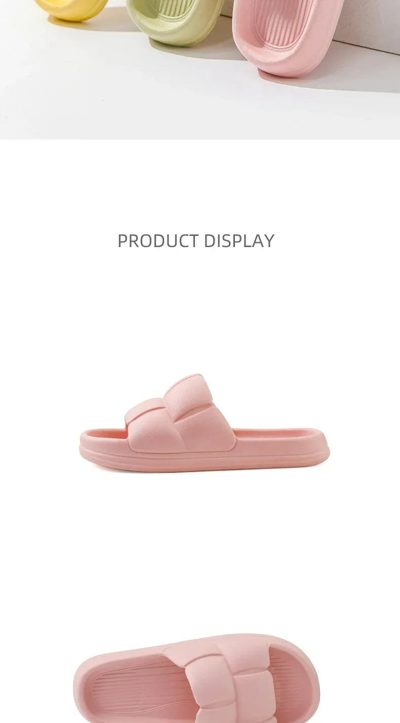 Summer Soft Shoes Cloud Slippers Indoor Mute Bathroom Anti-slip Slide Eva Beach Flip Flops Men Ladies Leisure Sandals
