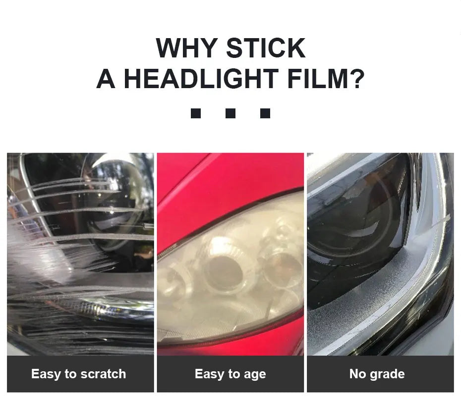 BLALION Photochromic Car Headlight Film TPU Anti Scratch Repairing HD Headlight Film Black/Purple Headlamp Protective Sticker