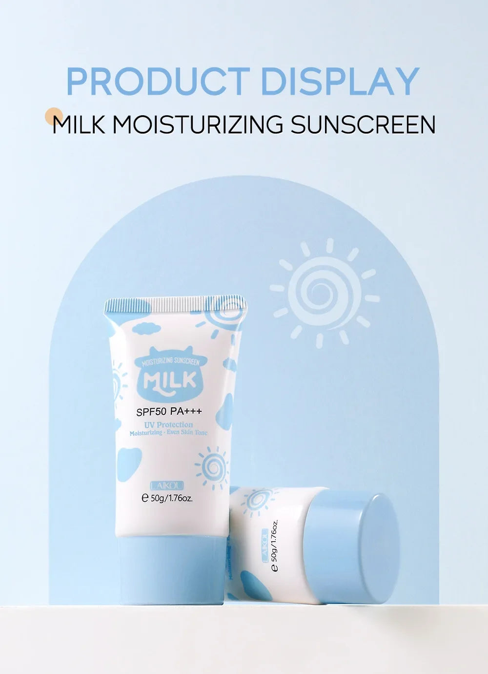 LAIKOU Facial Body Sunscreen Whitening Sun Cream Sunblock Skin Protective Cream Anti-Aging Oil-control Moisturizing SPF50 PA+++