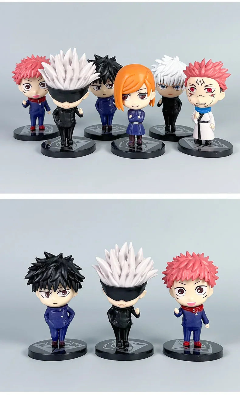 6Pcs/set Jujutsu Kaisen Anime Figure Gojo Satoru Yuji Itadori Figure Doll Toys Action Figure Yuji Itadori Fushiguro Model Toy