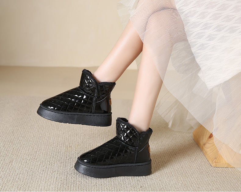 Women Snow Boots Warm Plush Slip-on Solid Fashion Female Ankle Boot Ladies Winter Comfortable Shoes