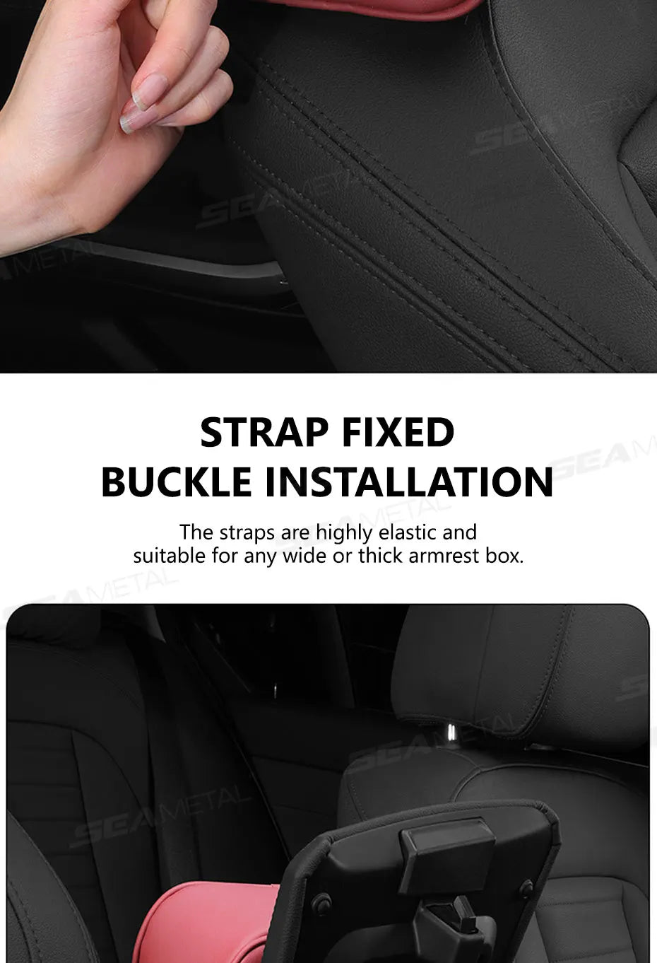 BLALION Car Tissue Box Holder Nappa Leather Car Center Console Armrest Napkin Box Sun Visor Backseat Tissue Case with Fix Strap
