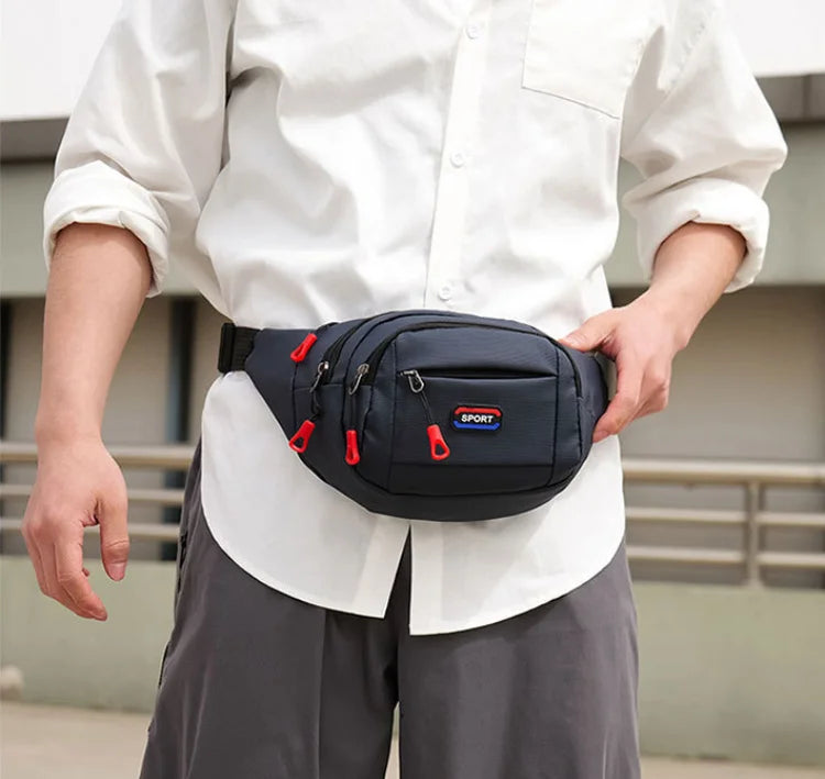 Men's Outdoor Sports Waist Bag, Mountaineering & Running Chest Bag, Waterproof Multifunctional Crossbody Bag