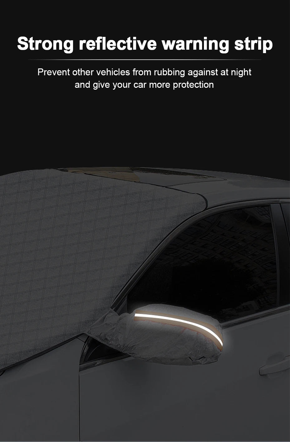 BLALION Car Windshield Mirror Reflective Bar Cover Magnetic Winter Ice Snow Sun Shade Protector Dust Frost Guard Aluminium Film