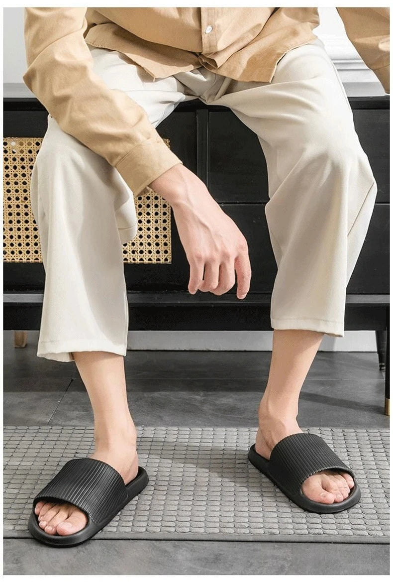 Thick Platform Bathroom Home Slippers Women Fashion Soft Sole EVA Indoor Slides Woman Sandals 2024 Summer Non-slip Flip Flops