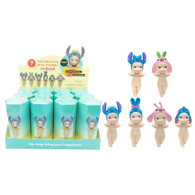 Smiski Cherry Blossom Stitch Series Blind Box Gift Mini Anime Figures Ornaments Dolls Fans Children Christmas Birthday Gift